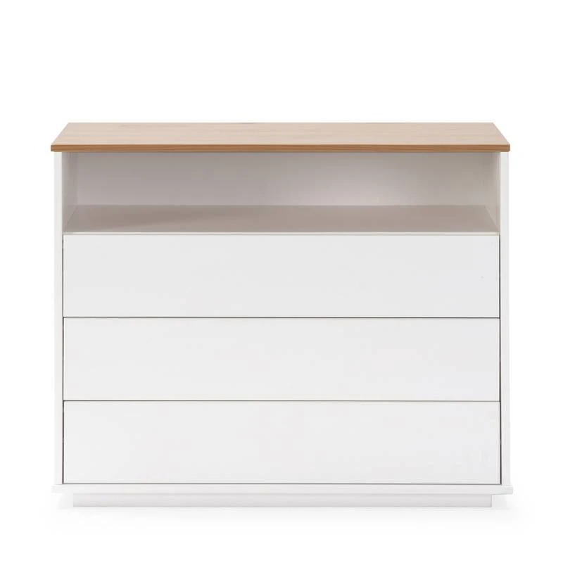 Commode Bob 3 Tiroirs 1 Niche Blanc 6 Commode Bob 3 Tiroirs 1 Niche Blanc – Image 4