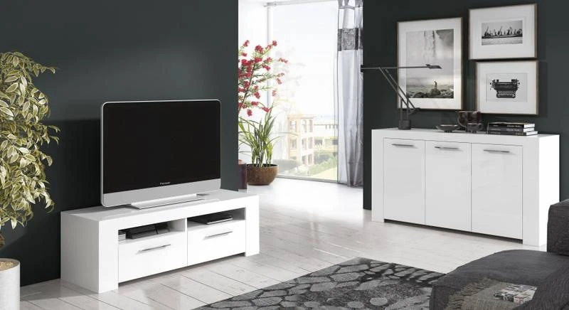 Meuble TV Avec 2 Portes Et 2 Niches 4 Meuble TV Avec 2 Portes Et 2 Niches – Image 2
