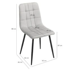 Lot De 2 Chaises Tissu Velours - LOUISE -VIDAXL || Leitmotiv || Emma Soldes Magasin 9a46be17315b4fcdad0fd7b808e9e0f7