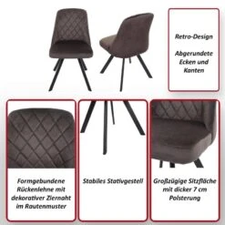 Chaise Salle à Manger HWC-K25 (lot De 6) -VIDAXL || Leitmotiv || Emma Soldes Magasin 9db81926d7ea43bd828f211079fdfb9a