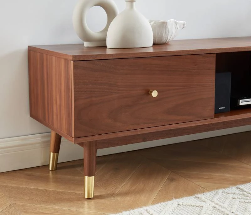 Meuble TV Vintage En Bois Foncé 5 Meuble TV Vintage En Bois Foncé – Image 3