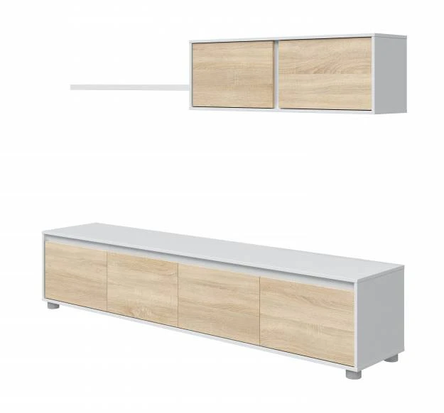 Meuble TV 4 Portes L200 Cm Avec étagères 3 Meuble TV 4 Portes L200 Cm Avec étagères