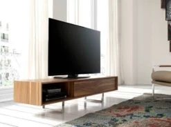 Meuble TV En Noyer Et Acier Chromé -VIDAXL || Leitmotiv || Emma Soldes Magasin a0a75c911fbc4fd298959439740f9ef5
