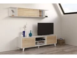 Meuble TV 2 Portes Avec 2 Niches 13 Meuble TV 2 Portes Avec 2 Niches -VIDAXL || Leitmotiv || Emma Soldes Magasin a7a84708757f4d73818bee4d392964c3