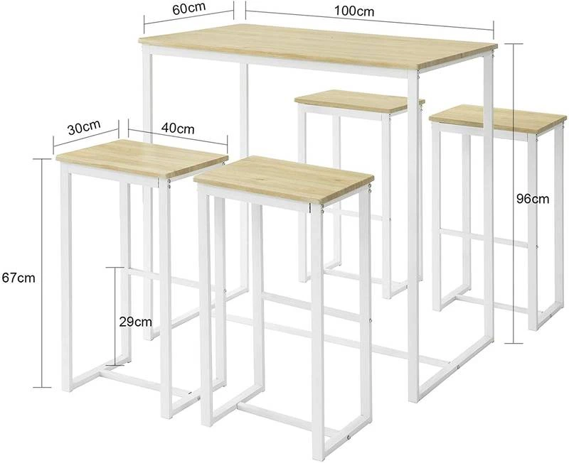 Table + 4 X Tabourets De Bar OGT15-N 13 Table + 4 X Tabourets De Bar OGT15-N – Image 11