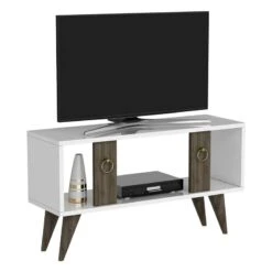 Meuble TV Norsjö Effet Noyer / Blanc -VIDAXL || Leitmotiv || Emma Soldes Magasin aaa9605fd3314dbcbb221d43f44061bc