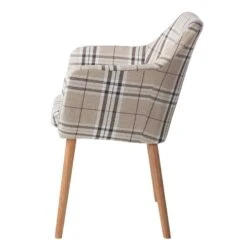 Chaise à Accoudoirs Leedy III -VIDAXL || Leitmotiv || Emma Soldes Magasin armlehnenstuhl leedy iii webstoff eiche massiv 4406720