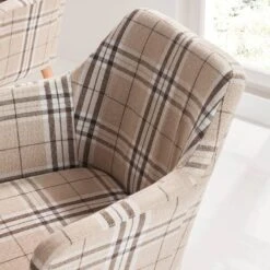 Chaise à Accoudoirs Leedy III -VIDAXL || Leitmotiv || Emma Soldes Magasin armlehnenstuhl leedy iii webstoff eiche massiv beige eiche 4786636