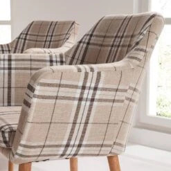 Chaise à Accoudoirs Leedy III -VIDAXL || Leitmotiv || Emma Soldes Magasin armlehnenstuhl leedy iii webstoff eiche massiv beige eiche 4786640