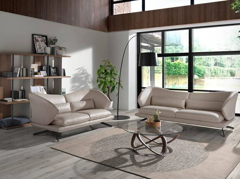 Canapé 3 Places En Cuir Et Coussins 5 Canapé 3 Places En Cuir Et Coussins – Image 3