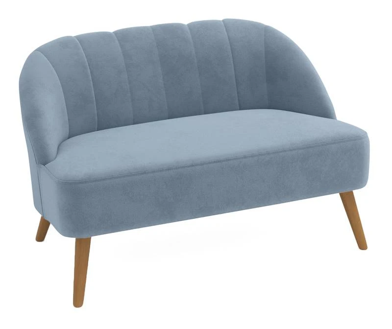Canapé 2 Places En Velours Bleu Perle 3 Canapé 2 Places En Velours Bleu Perle