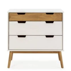Commode Baku 3 Tiroirs Blanc/bois -VIDAXL || Leitmotiv || Emma Soldes Magasin b3c04cab134b4ab38a444d6ab770e595