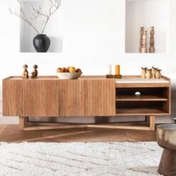 Endah - Meuble Tv En Bois De Midi Massif -VIDAXL || Leitmotiv || Emma Soldes Magasin b67685a2dadc4f1e8e1b8e9e87304767