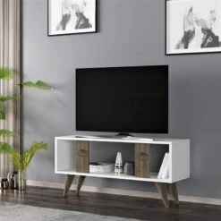 Meuble TV Norsjö Effet Noyer / Blanc -VIDAXL || Leitmotiv || Emma Soldes Magasin b6a7e831c85d4e468f7ece61046d0605