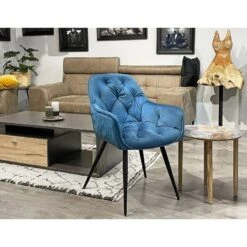 Lot 2 Chaises Velours Pieds Gris - STERN -VIDAXL || Leitmotiv || Emma Soldes Magasin bb7fd1447127437fa0fc15537cf30294