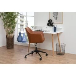 Chaise De Bureau Pivotante NICHOLAS 31 Chaise De Bureau Pivotante NICHOLAS -VIDAXL || Leitmotiv || Emma Soldes Magasin buerodrehstuhl nicholas i kunstleder metall vintage braun 4417984