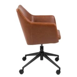 Chaise De Bureau Pivotante NICHOLAS 33 Chaise De Bureau Pivotante NICHOLAS -VIDAXL || Leitmotiv || Emma Soldes Magasin buerodrehstuhl nicholas i kunstleder metall vintage braun 4417988