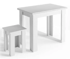 VIDAXL || Leitmotiv || Emma Soldes Magasin 7 Table à Manger Roman Blanche & Tabouret