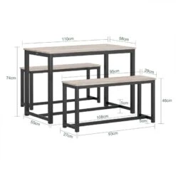 Table à Manger + 2 X Bancs OGT25-N -VIDAXL || Leitmotiv || Emma Soldes Magasin c66457b34f5e440aae842f4369160ce8