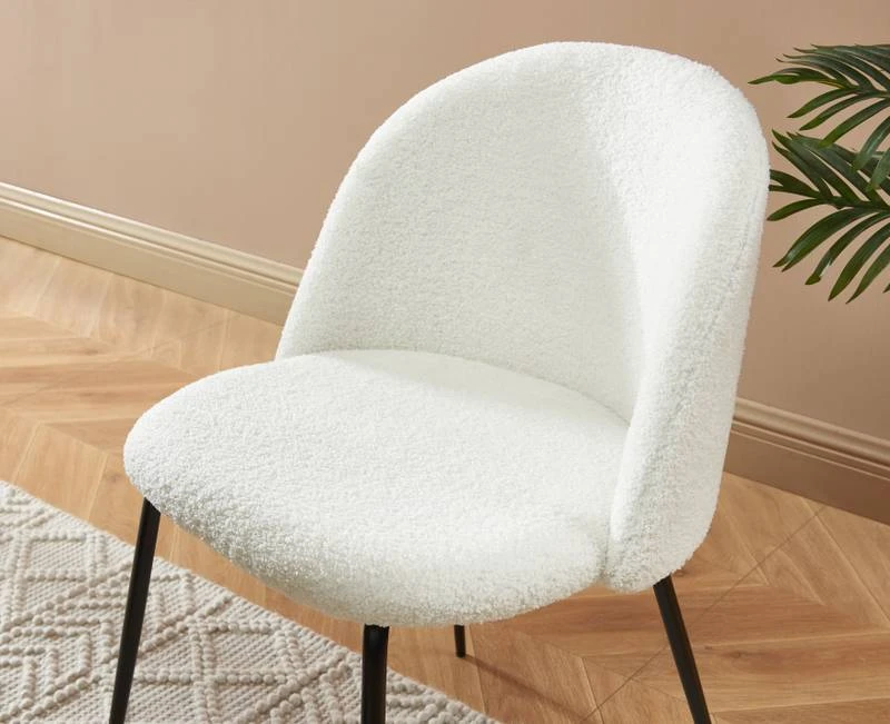 Chaise En Tissu Bouclette Et Métal Aimée 6 Chaise En Tissu Bouclette Et Métal Aimée – Image 4