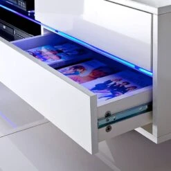 Meuble TV Claire -VIDAXL || Leitmotiv || Emma Soldes Magasin claire tv lowboard mit rgb led beleuchtung 1381372