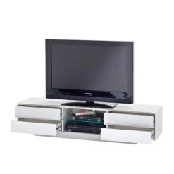 Meuble TV Claire -VIDAXL || Leitmotiv || Emma Soldes Magasin claire tv lowboard mit rgb led beleuchtung 1381375