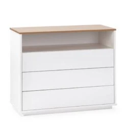 Commode Bob 3 Tiroirs 1 Niche Blanc