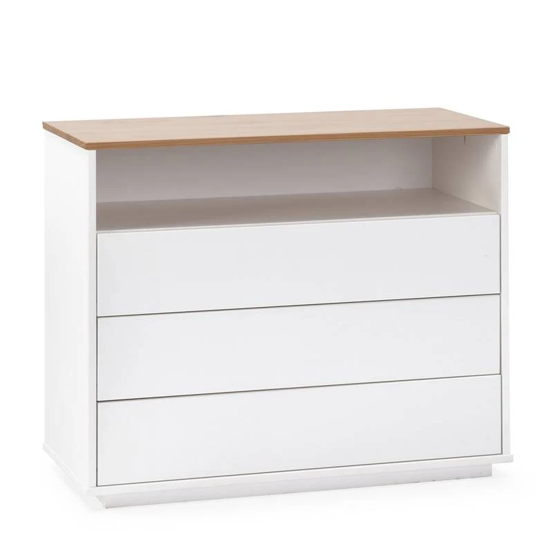Commode Bob 3 Tiroirs 1 Niche Blanc 3 Commode Bob 3 Tiroirs 1 Niche Blanc