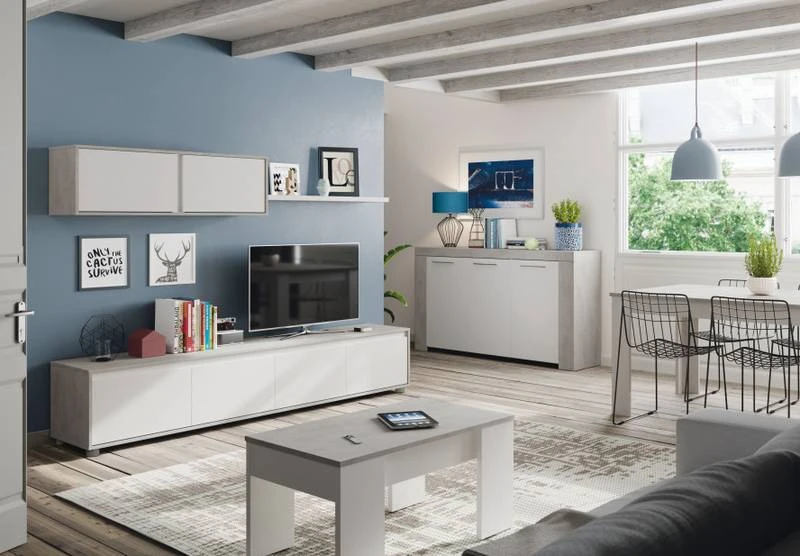 Meuble TV 4 Portes L200 Cm Avec étagères 14 Meuble TV 4 Portes L200 Cm Avec étagères – Image 12