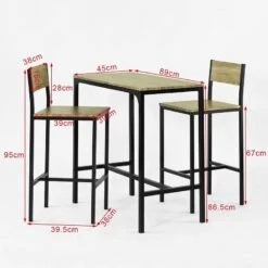 Table + 2 X Tabourets De Bar OGT03-HG -VIDAXL || Leitmotiv || Emma Soldes Magasin d710c00153334074895b18c8ce470461