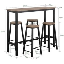 Table + 4 X Tabourets De Bar OGT22-SCH -VIDAXL || Leitmotiv || Emma Soldes Magasin dc4364c4072d4114a1f821a2b99179df