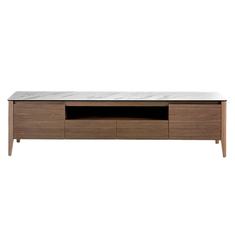 Meuble TV En Bois De Noyer Et Porcelaine 6 Meuble TV En Bois De Noyer Et Porcelaine – Image 4