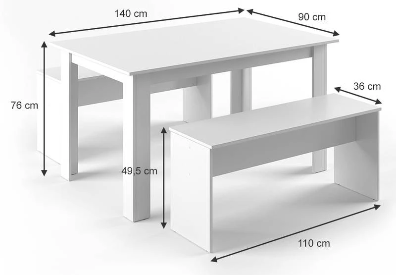 Salle à Manger Sentio Blance 9 Salle à Manger Sentio Blance – Image 7