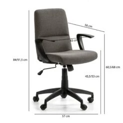 Fauteuil De Bureau Teo, Tissu Gris Foncé -VIDAXL || Leitmotiv || Emma Soldes Magasin e6068f6370214cddafc39aea427bfb76