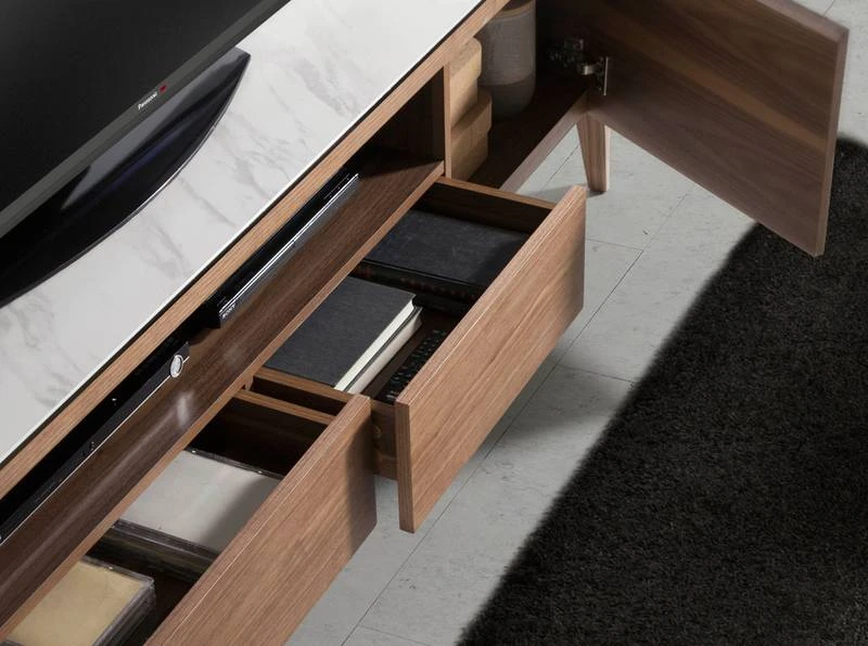 Meuble TV En Bois De Noyer Et Porcelaine 7 Meuble TV En Bois De Noyer Et Porcelaine – Image 5