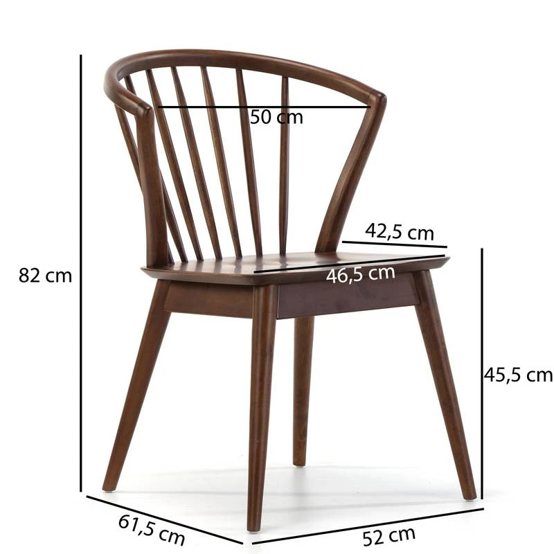 Pack 2 Chaises Mura, Couleur Noyer 7 Pack 2 Chaises Mura, Couleur Noyer – Image 5