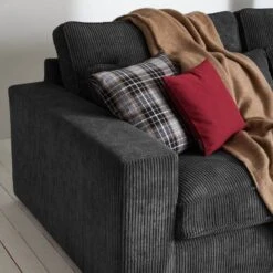 Canapé D'angle Coolock -VIDAXL || Leitmotiv || Emma Soldes Magasin ecksofa coolock cord ottomane davorstehend rechts dunkelgrau 5063912