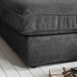 Canapé D'angle Coolock -VIDAXL || Leitmotiv || Emma Soldes Magasin ecksofa coolock cord ottomane davorstehend rechts dunkelgrau 5063916