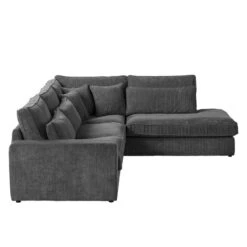 Canapé D'angle Coolock -VIDAXL || Leitmotiv || Emma Soldes Magasin ecksofa coolock samtstoff ottomane davorstehend rechts dunkelgrau 4481176