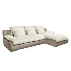 Canapé D'angle Delsbo (convertible) 34 Canapé D'angle Delsbo (convertible) -VIDAXL || Leitmotiv || Emma Soldes Magasin ecksofa delsbo mit schlaffunktion kunstleder flachgewebe longchair davorstehend rechts beige 3511485