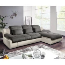Canapé D'angle Delsbo (convertible) 30 Canapé D'angle Delsbo (convertible) -VIDAXL || Leitmotiv || Emma Soldes Magasin ecksofa delsbo mit schlaffunktion kunstleder flachgewebe longchair davorstehend rechts beige anthrazit 3511413