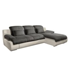 Canapé D'angle Delsbo (convertible) 28 Canapé D'angle Delsbo (convertible) -VIDAXL || Leitmotiv || Emma Soldes Magasin ecksofa delsbo mit schlaffunktion kunstleder flachgewebe longchair davorstehend rechts beige anthrazit 3511417
