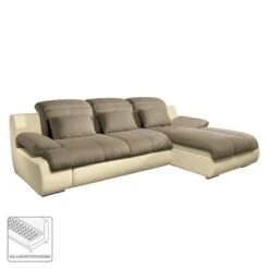 Canapé D'angle Delsbo (convertible) 41 Canapé D'angle Delsbo (convertible) -VIDAXL || Leitmotiv || Emma Soldes Magasin ecksofa delsbo mit schlaffunktion kunstleder flachgewebe longchair davorstehend rechts creme braun 3511465