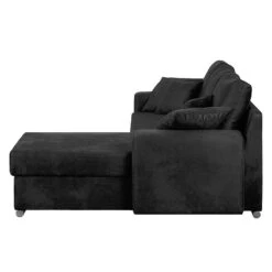 Canapé D'angle Dulmen (convertible) 26 Canapé D'angle Dulmen (convertible) -VIDAXL || Leitmotiv || Emma Soldes Magasin ecksofa dulmen mit schlaffunktion samtstoff longchair beidseitig montierbar schwarz 1231770
