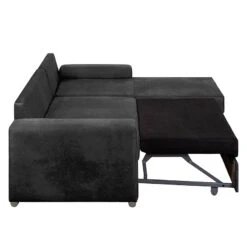 Canapé D'angle Dulmen (convertible) 31 Canapé D'angle Dulmen (convertible) -VIDAXL || Leitmotiv || Emma Soldes Magasin ecksofa dulmen mit schlaffunktion samtstoff longchair beidseitig montierbar schwarz 1231782