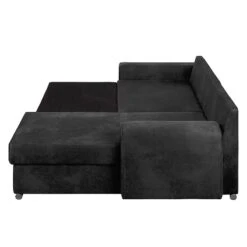 Canapé D'angle Dulmen (convertible) 29 Canapé D'angle Dulmen (convertible) -VIDAXL || Leitmotiv || Emma Soldes Magasin ecksofa dulmen mit schlaffunktion samtstoff longchair beidseitig montierbar schwarz 1231802