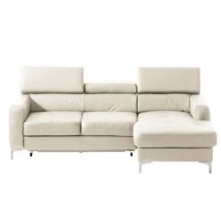 Canapé D'angle Eduardo I -VIDAXL || Leitmotiv || Emma Soldes Magasin ecksofa eduardo i echtleder longchair ottomane davorstehend rechts mit schlaffunktion weiss 4906172