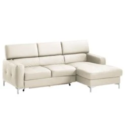Canapé D'angle Eduardo I -VIDAXL || Leitmotiv || Emma Soldes Magasin ecksofa eduardo i echtleder longchair ottomane davorstehend rechts mit schlaffunktion weiss 4906212