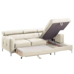 Canapé D'angle Eduardo I -VIDAXL || Leitmotiv || Emma Soldes Magasin ecksofa eduardo i echtleder longchair ottomane davorstehend rechts mit schlaffunktion weiss 4906220