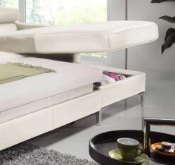 Canapé D'angle Eduardo I -VIDAXL || Leitmotiv || Emma Soldes Magasin ecksofa eduardo i echtleder longchair ottomane davorstehend rechts mit schlaffunktion weiss 4906244